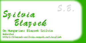 szilvia blazsek business card